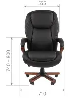 Изображение кресло chairman 408 натуральная кожа черная