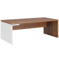 Стол письменный левый (ЗИОН) Zion ZIO28510631 орех селект/белый