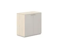 Шкаф низкий, обвязка ясень наварра, фасады серый камень, Atlas NZ-0314.YN.GS