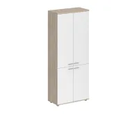 Шкаф высокий, 4-х дв., з.ст HDF, корпус дуб светлый, фасады белый, Sigma SG.801.OL.WH.WH