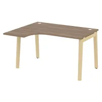 Стол эргономичный левый (опоры - массив дерева, дуб светлый) ONIX WOOD OW.SA-3(L)