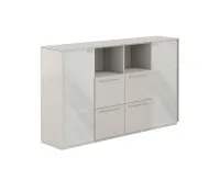 Шкаф средний, обвязка серый камень, фасады серый камень, Atlas NZ-0336.GS.GS