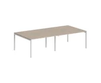 Рабочая станция, опоры 40х40 белый; столешница дуб светлый, Sigma SG.255.OL.44.WH