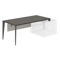 Стол под опорную тумбу 800 правый, бренсон трюфель, мк антрацит  Atlas NZ-0106.BT.AN R