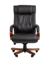 Изображение кресло chairman 653 натуральная кожа черная