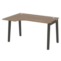Стол эргономичный левый (опоры - массив дерева, дуб темный) ONIX WOOD OW.SA-2(L)