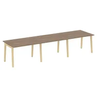 Стол переговорный, 3 столешницы (опоры - массив дерева, дуб светлый) ONIX WOOD OW.PRG-3.2