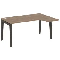 Стол эргономичный правый (опоры - массив дерева, дуб темный) ONIX WOOD OW.SA-4(R)