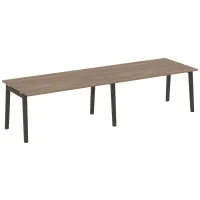 Стол переговорный, 2 столешницы (опоры - массив дерева, дуб темный) ONIX WOOD OW.PRG-2.4
