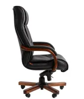 Изображение кресло chairman 653 натуральная кожа черная
