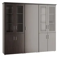 Шкаф для бумаг с гардеробом 5 створок БОСТОН (Boston) Композиция 5 (BSN30150003 - 2 шт, BSN30150203 и BSN30159503) (венге)