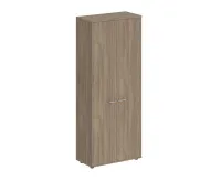 Шкаф высокий, 2-х дв., з.ст HDF, корпус дуб темный, фасады дуб темный, Sigma SG.801.OD.OD