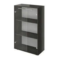 Шкаф низкий со стеклом Канцлер КЦ36.12 дерево карбон