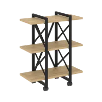 Стеллаж Loft на колесных опорах - 3 полки VR.L-MST.K-3.4V