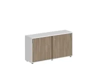 Шкаф-купе низкий  с замком, корпус белый, фасады дуб темный, Sigma SG.702.WH.OD