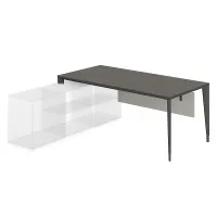 Стол под опорную тумбу 1700 левый, бренсон трюфель, мк антрацит  Atlas NZ-0105.BT.AN L