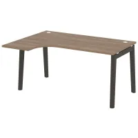 Стол эргономичный левый (опоры - массив дерева, дуб темный) ONIX WOOD OW.SA-4(L)