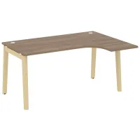 Стол эргономичный правый (опоры - массив дерева, дуб светлый) ONIX WOOD OW.SA-4(R)