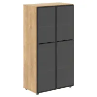 Шкаф со стеклянными дверьми, дуб Бофорд, Loftis LMC 80.2