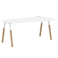 Стол письменный эргономичный FCT 1567 правый (белый/бук) Forta