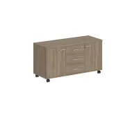 Тумба сервисная с 3 ящ., с замком, корпус дуб темный, фасады дуб темный, Sigma SG.621.OD.OD