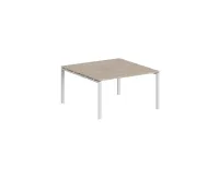 Рабочая станция, опоры 60х30 белый; столешница дуб светлый, Sigma SG.246.OL.63.WH