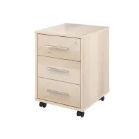 Тумба выкатная 3 ящика с замком Канцлер КЦ09.39 бук артизан перламутровый