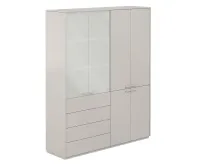 Шкаф высокий двойной, обвязка серый камень, фасады серый камень, Atlas NZ-0321+NZ-0332.GS.GS