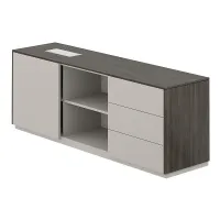 Тумба опорная правая, обвязка бренсон трюфель, фасады серый камень, Atlas NZ-0211.BT.GS.R