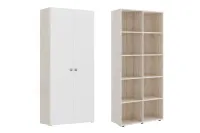 Изображение шкаф для бумаг закрытый зион (zion) zio28550012 дуб шамони светлый/белый