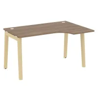 Стол эргономичный правый (опоры - массив дерева, дуб светлый) ONIX WOOD OW.SA-2(R)