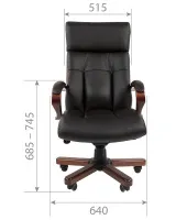 Изображение кресло chairman 421 натуральная кожа черная
