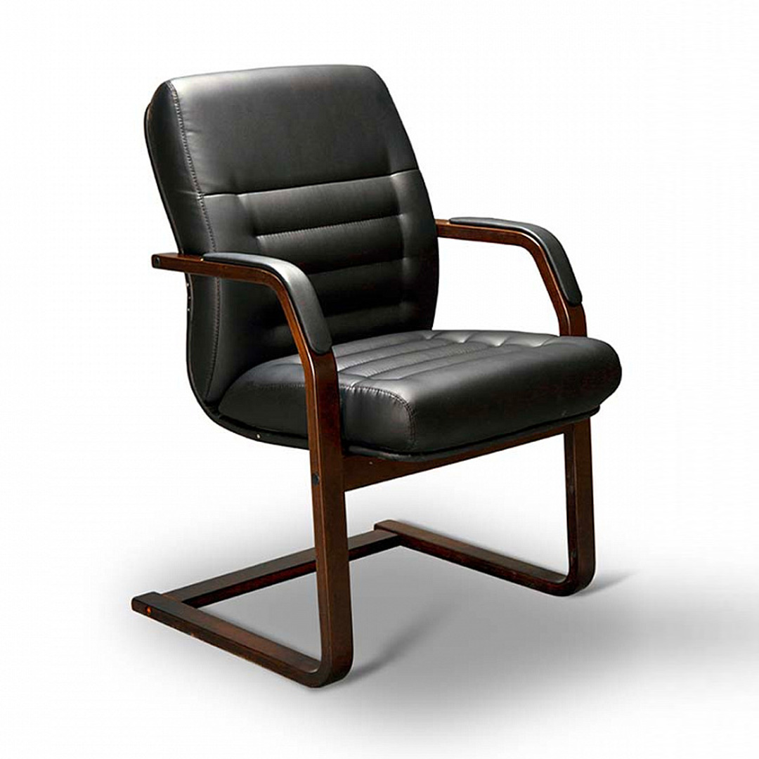 кресло мягкое кожзам черное