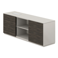 Тумба опорная правая, обвязка серый камень, фасады бренсон трюфель, Atlas NZ-0221.GS.BT.R