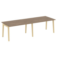 Стол переговорный, 2 столешницы (опоры - массив дерева, дуб светлый) ONIX WOOD OW.PRG-2.3