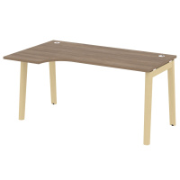 Стол эргономичный левый (опоры - массив дерева, дуб светлый) ONIX WOOD OW.SA-1(L)