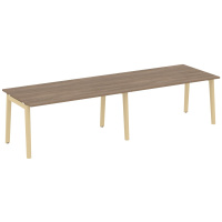 Стол переговорный, 2 столешницы (опоры - массив дерева, дуб светлый) ONIX WOOD OW.PRG-2.4