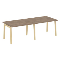 Стол переговорный, 2 столешницы (опоры - массив дерева, дуб светлый) ONIX WOOD OW.PRG-2.2