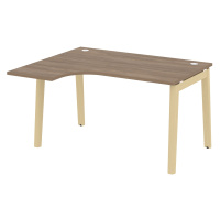 Стол эргономичный левый (опоры - массив дерева, дуб светлый) ONIX WOOD OW.SA-3(L)