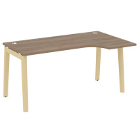 Стол эргономичный правый (опоры - массив дерева, дуб светлый) ONIX WOOD OW.SA-1(R)