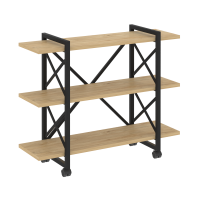 Стеллаж Loft на колесных опорах - 3 полки VR.L-MST.K-3.8V