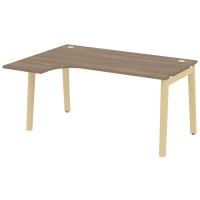 Стол эргономичный левый (опоры - массив дерева, дуб светлый) ONIX WOOD OW.SA-4(L)