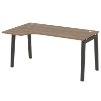 Стол эргономичный левый (опоры - массив дерева, дуб темный) ONIX WOOD OW.SA-1(L)