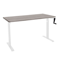 Стол с регулировкой высоты механический LuxAlto LA-T33-M1 белый/дуб бежево-серый ЛДСП 120*60*2.5