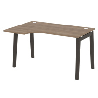 Стол эргономичный левый (опоры - массив дерева, дуб темный) ONIX WOOD OW.SA-2(L)