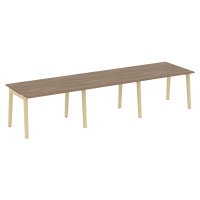Стол переговорный, 3 столешницы (опоры - массив дерева, дуб светлый) ONIX WOOD OW.PRG-3.2