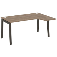 Стол эргономичный правый (опоры - массив дерева, дуб темный) ONIX WOOD OW.SA-4(R)