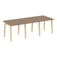 Стол переговорный, 3 столешницы (опоры - массив дерева, дуб светлый) ONIX WOOD OW.PRG-3.0