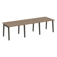 Стол переговорный, 3 столешницы (опоры - массив дерева, дуб темный) ONIX WOOD OW.PRG-3.1
