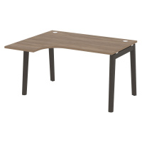 Стол эргономичный левый (опоры - массив дерева, дуб темный) ONIX WOOD OW.SA-3(L)